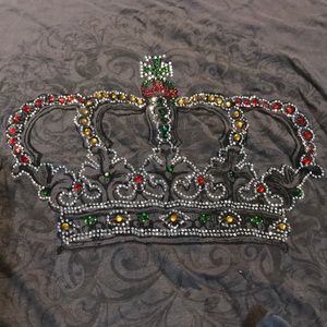 Xl Jr size long sleeve rinestone crown top